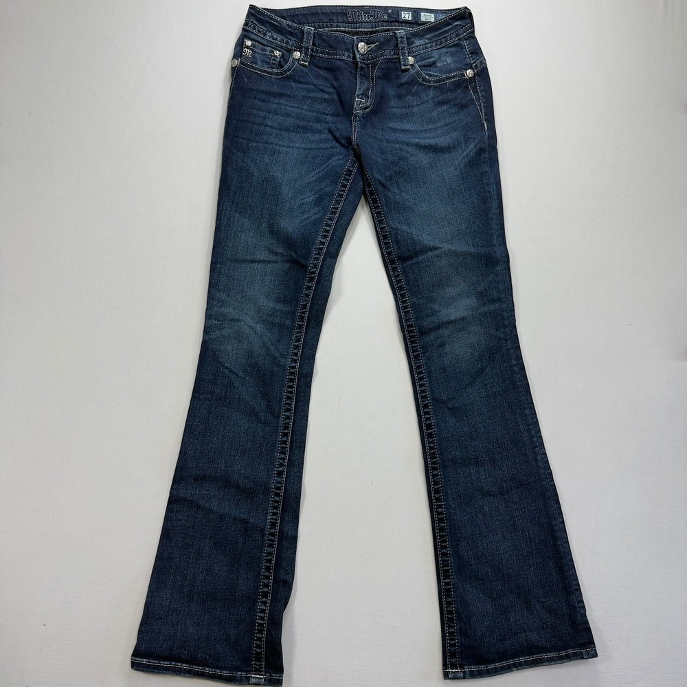 Miss Me Relaxed Bootcut Jeans Dark Wash Y2K Western Women's Size 27